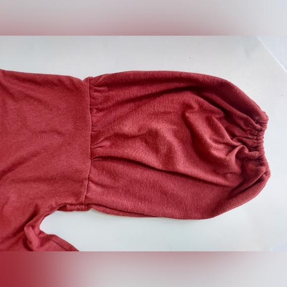 NWOT Ladies M Alya Francesca's Embroidered Beaded Wrap Rust Linen Blend Top - Picture 5 of 7